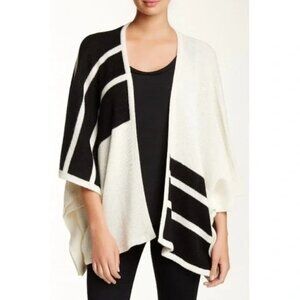 Brochu Walker Alpaca Wool Color Block Open Poncho Cape Women’s One Size
